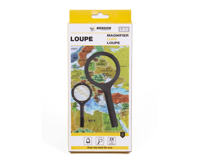 Loupe 6x LED, 3.5x vergroting, 85mm lens, ideaal voor detailwerk.