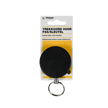 Trekkoord 650mm voor Sleutels & Pasjes met Riemclip, Nylon, Automatisch