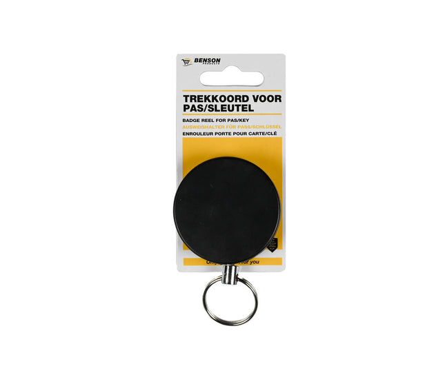 Trekkoord 650mm voor Sleutels & Pasjes met Riemclip, Nylon, Automatisch