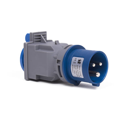 CEE Stekker IP44 16A 230V 2P+E, voor binnen/buiten gebruik.