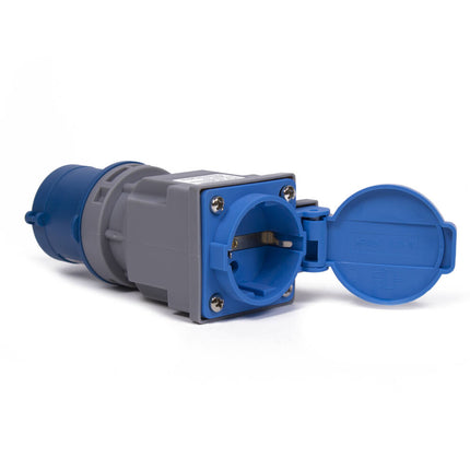 CEE Stekker IP44 16A 230V 2P+E, voor binnen/buiten gebruik.