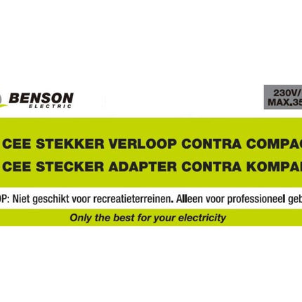CEE Stekker IP44 16A 230V 2P+E, voor binnen/buiten gebruik.