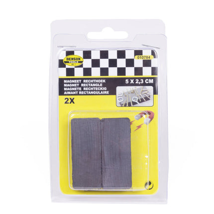 Magneet 50x23mm 2-dlg rechthoek, ideaal voor borden en opslag.