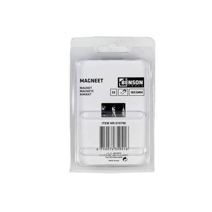 3x Supersterke Magneten 18x3mm voor Whiteboards & Koelkasten