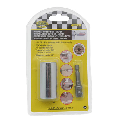 Universal-Steckschlüssel 3/8" 7-19 mm inkl. Adapter für Montagearbeiten