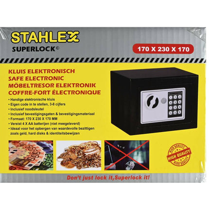 Elektronische Kluis 170x230x170 mm - Veiligheid voor Documenten & Sieraden
