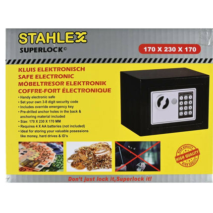 Elektronische Kluis 170x230x170 mm - Veiligheid voor Documenten & Sieraden