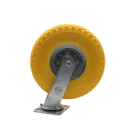 Zwenkwiel 10" PU Band 3.00-4", 100kg draagkracht voor trolleys