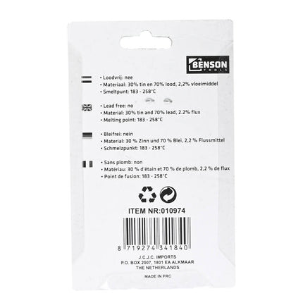 Lötzinn 60g ø1mm, 70/30 Blei-Zinn, ideal zum Löten von Elektronik