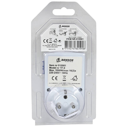 Tijdklok Compact A-pin: Automatische Timer voor Binnenhuis Apparaten