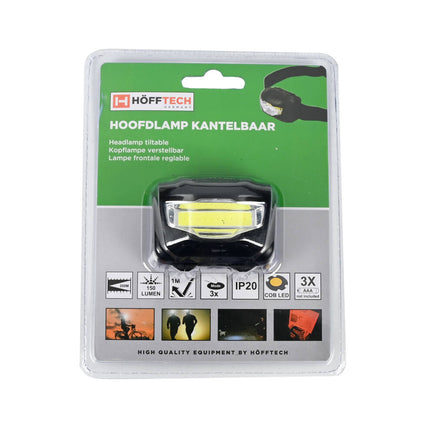 Kantelbare 3W COB Hoofdlamp, 150 Lumen, 3 Verlichtingsstanden