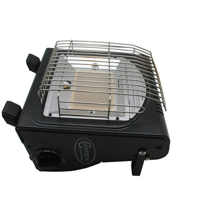 Portable 2-in-1 Gas Heater/Stove, Butane, 1.7 kW, 124 g/h, Camping Use