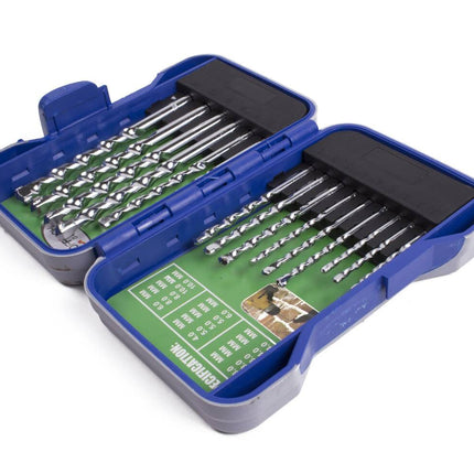 15-teiliges Steinbohrer-Set mit Carbonstahl-Bits im Hartschalenkoffer, YG8-Präzision