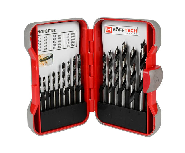 15-delige Carbon Steel Boorset voor Hout, Incl. Hardcase