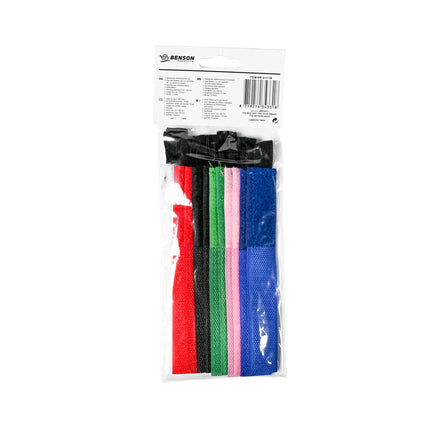 Klittenband Kabelbinderset 12-delig, 25x160mm, Herbruikbaar, 170mm Lus