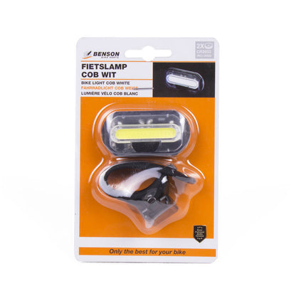 Fietslamp COB Wit - 15 LED, 3 Modi, Silicone Strap, Incl. Batterijen