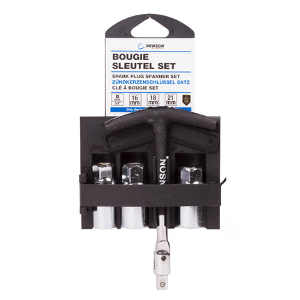 Bougiesleutel Set 4dlg CrV, 3/8" Aansluiting, 16-21mm Doppen