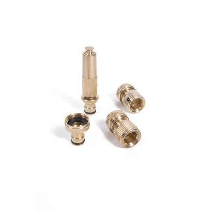 Waterkoppelset 4-delig Messing: Sproeikop, 3/4" Kraanaansluiting