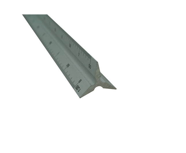 Meetlat 300mm met 6 Schalen: 1:20, 1:25, 1:50, 1:75, 1:100, 1:125