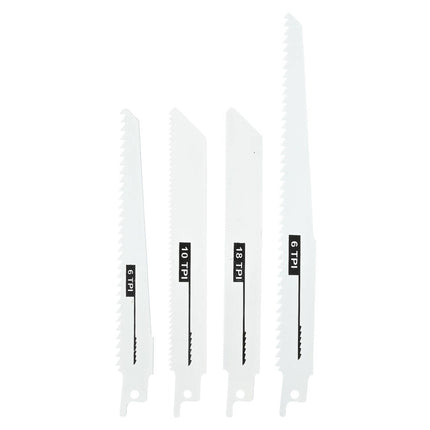 Reciprozaagbladen 4-delig set, hout/metaal, 6"-8", 6-18 TPI, veelzijdig.