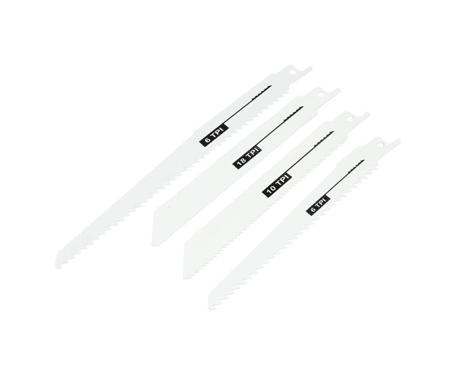Reciprozaagbladen 4-delig set, hout/metaal, 6"-8", 6-18 TPI, veelzijdig.