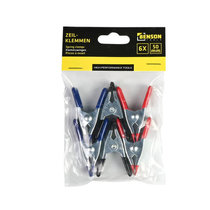 Zeilklem Mini Set 6 stuks, 50mm, 30mm klembereik voor zeilbevestiging