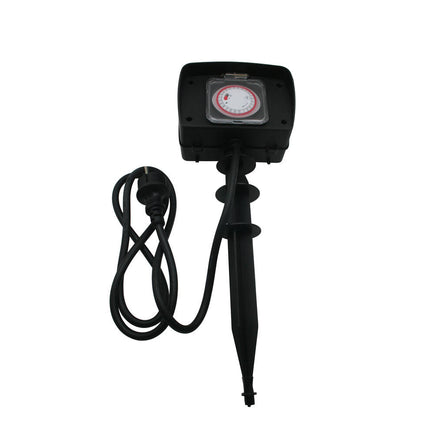 Tuincontactdoos met Timer, 1.5m Kabel, IP44, Voor Buitenverlichting