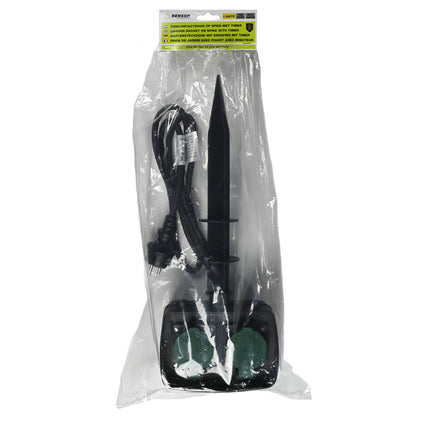 Tuincontactdoos met Timer, 1.5m Kabel, IP44, Voor Buitenverlichting