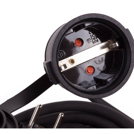 Verlengsnoer 10m, 3G1.5, 3500W, 250V, rubber, binnen/buiten gebruik