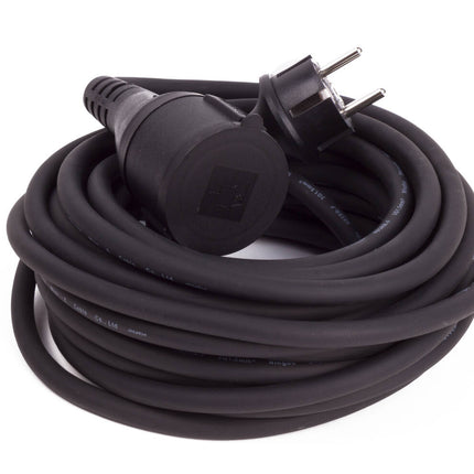 Verlengsnoer 10m, 3G1.5, 3500W, 250V, rubber, binnen/buiten gebruik