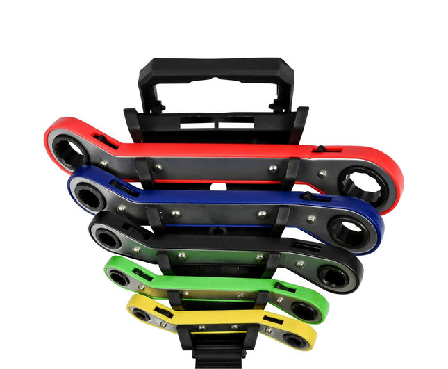 5-delige Ringratelset, Chroom-Vanadium, Auto- en Huisreparaties