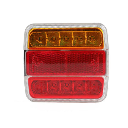 Vierkant Aanhangwagen Achterlicht 18 LED, 12V, E-keur, 104x104mm
