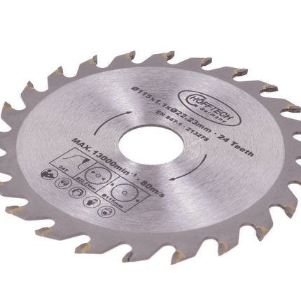 Cirkelzaagblad 115mm, 24 Tands, Voor Hout en Multiplex Zagen