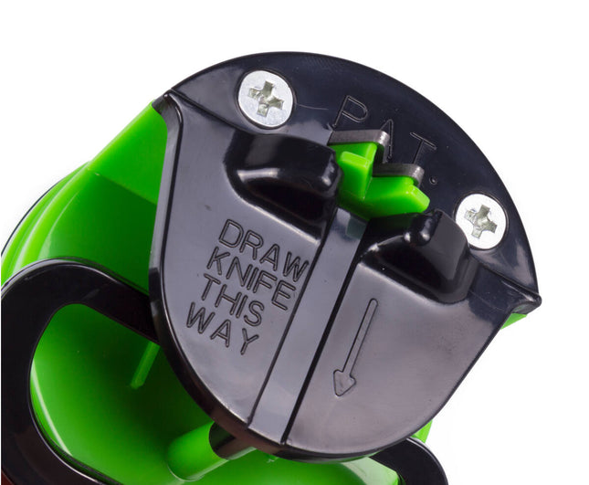 Messenslijper 6,5cm Zuignap, Wolfraamstaal, Groene Keukenhulp