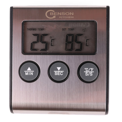 Keukenthermometer digitaal met timer – Nauwkeurigheid +/- 1°C, Tijdsbereik 0 - 99.59 min