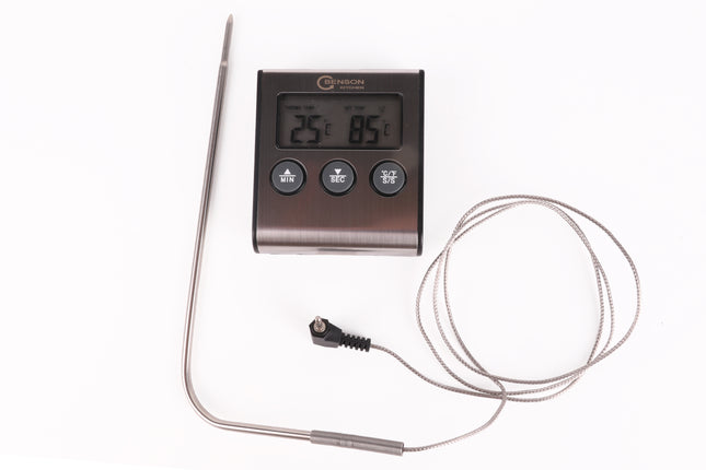 Keukenthermometer digitaal met timer – Nauwkeurigheid +/- 1°C, Tijdsbereik 0 - 99.59 min
