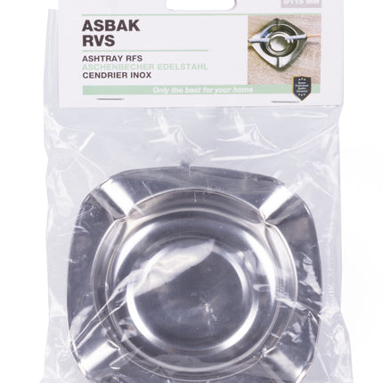 Asbak RVS ø115 mm – Diameter Ø 115 mm — compact maar ruim genoeg, compact