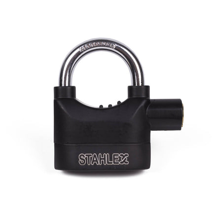 Hangslot 65mm Alarm, 110dB Sirene, Gehard Staal, 3 Sleutels, LR44 Batt.