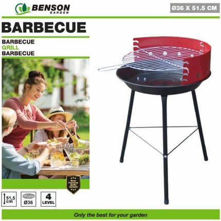 BBQ 4-level 36x36x51.5 cm - Verstelbare Houtskoolgrill voor Tuinfeesten