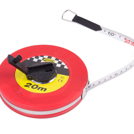 Meetlint 20m met Haken, Glasvezel, Duidelijke Markeringen, Bouwprojecten