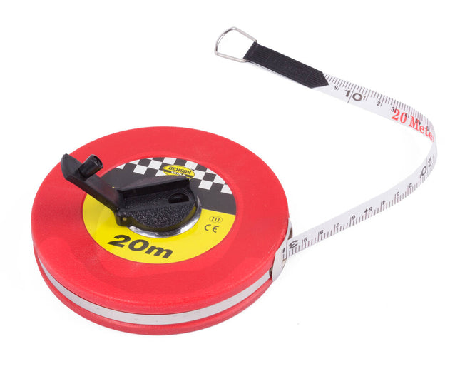 Meetlint 20m met Haken, Glasvezel, Duidelijke Markeringen, Bouwprojecten