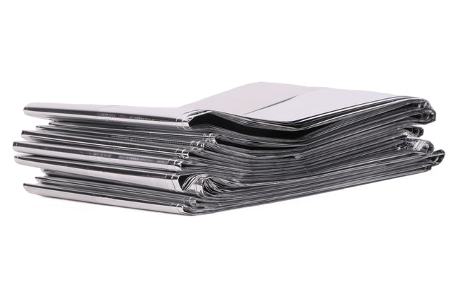 Nooddeken zilver/ zilver 130 x 210 cm – Afmetingen 130 x 210 cm, Dikte 12µm, waterdicht
