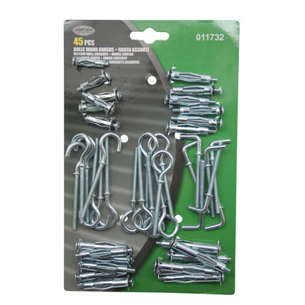Hollewand Ankers + Haken Set 45 dlg: Ideaal voor Decoratieve Montage