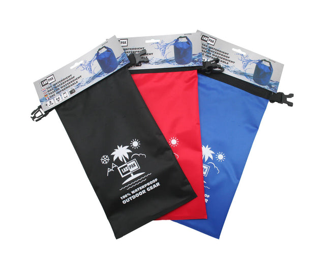 Waterdichte Tas 2L - Zwart/Rood/Blauw, Ideaal voor Outdoor Avonturen