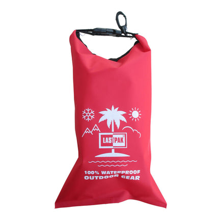 Wasserdichte Tasche 2L - Schwarz/Rot/Blau, Ideal für Outdoor-Abenteuer