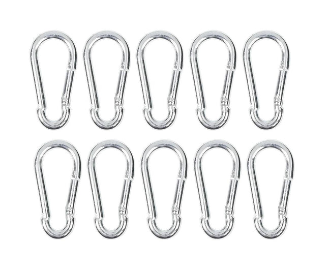 Karabijnhakenset 10 Stuks, 6x60mm - Ideaal voor Ophangen & Bevestigen