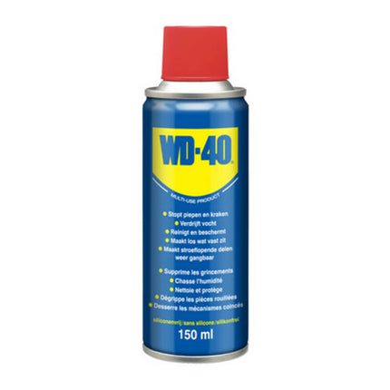 WD-40 150ml: Roestverwijdering, smeert en beschermt metalen oppervlaktes.