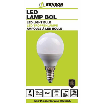 LED Lamp G45 3W E14 - 250 Lumen, Warm Wit Licht, 25.000 Uur Levensduur