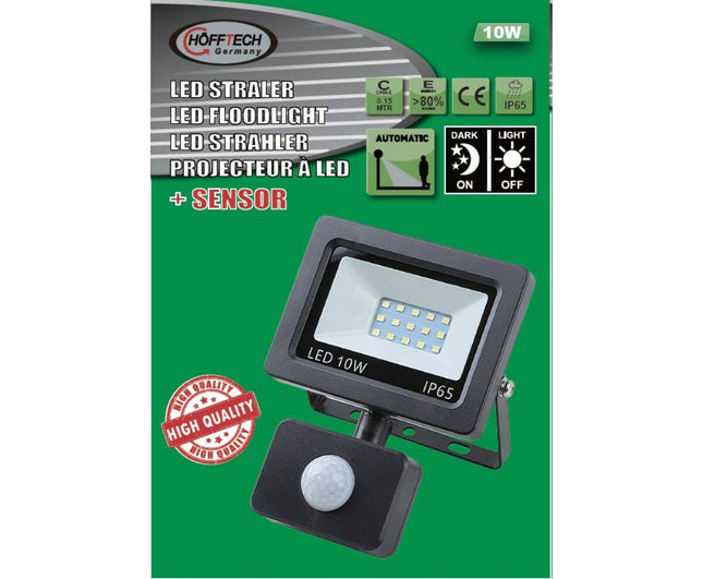 LED Straler 10W SMD 700lm 6000K IP65 met Bewegingssensor