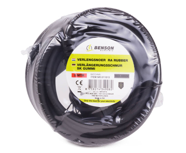 Verlengsnoer 5m Rubber 3x1.5mm² 16A 250V - Tuin & Werkplaats